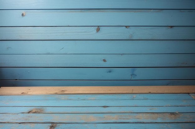 tavole di legno e sfondo blu