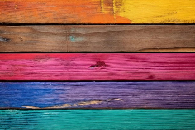 Tavole di legno sfondo texture di legno colorato dipinto nei colori dell'arcobaleno