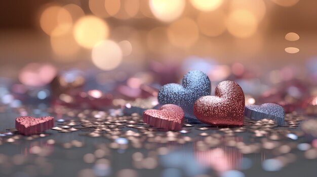 tavolo con bokeh e glitter