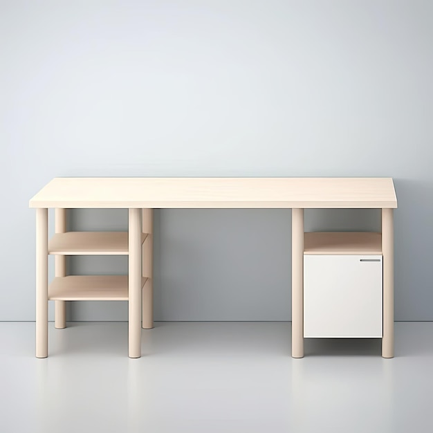 tavolo con cassetti mobili interni scandinavi moderni minimalismo legno luce studio foto