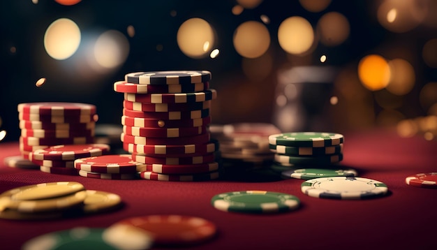 Tavolo da gioco del casinò con fiches