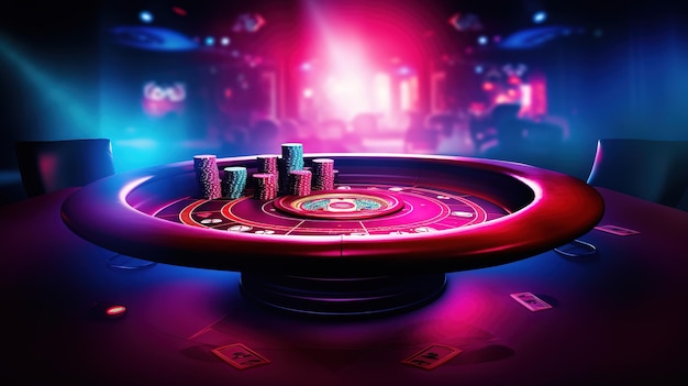 Tavolo da poker Banner web per la progettazione di giochi, volantini, poster, banner, pubblicità di casinò online