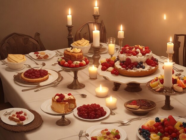 tavolo da pranzo a lume di candela