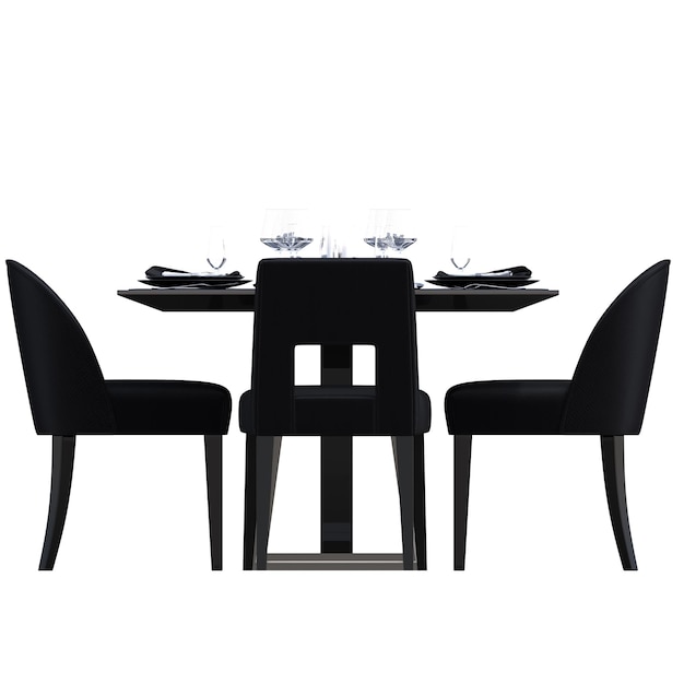 tavolo da pranzo isolato su sfondo bianco illustrazione 3D rendering cg