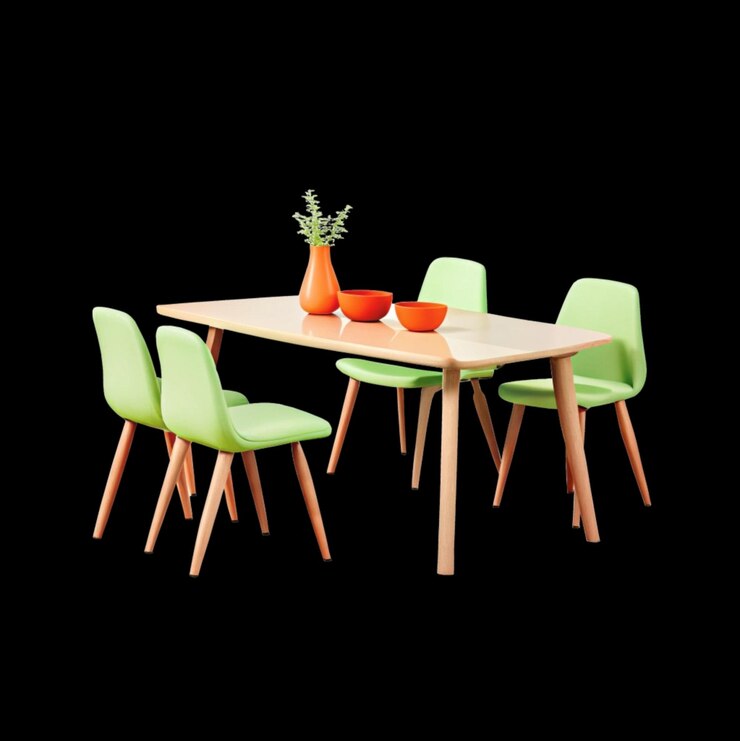 Tavolo da pranzo moderno con sedie eleganti allenamenti per il corpo per l'arredamento della casa