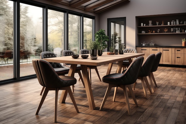 tavolo da pranzo moderno e fotografia pubblicitaria professionale in legno