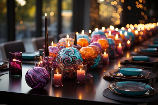 Tavolo da pranzo per la festa di Halloween