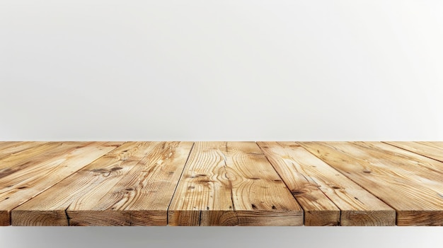 Tavolo di legno chiaro Tavolo su sfondo bianco