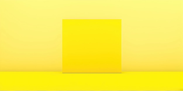 Tavolo giallo vuoto per prodotto con sfondo muro giallo