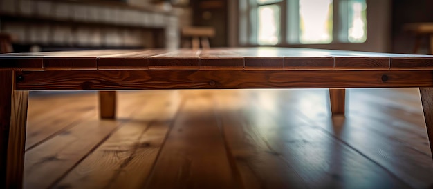 tavolo in legno in prospettiva