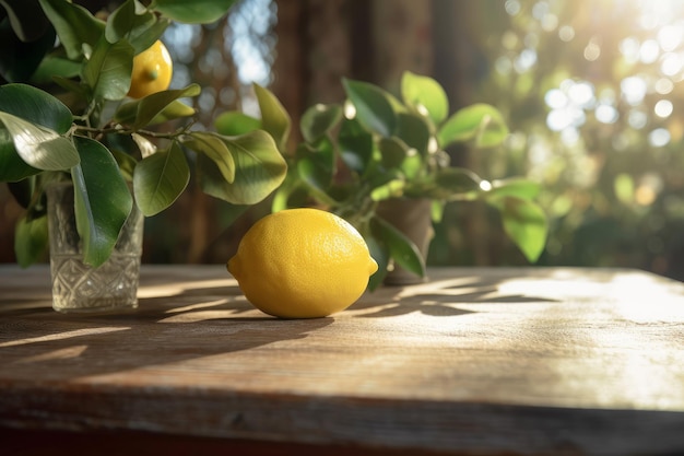 Tavolo in una fattoria di limoni Genera Ai