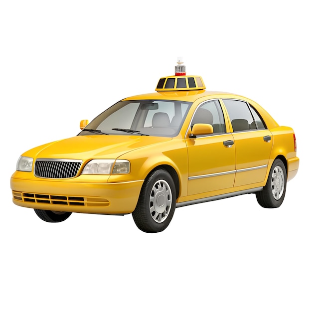 Taxi giallo isolato su sfondo bianco