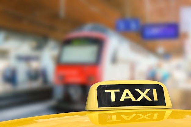 Taxi per viaggiare con background di trasporto