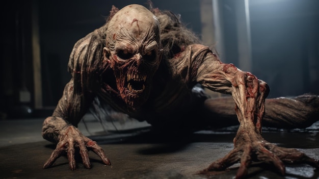 Taxidermia dinamica di zombie Espressioni esagerate e scene piene di azione