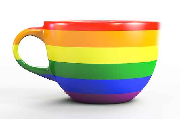 Tazza con simboli lgbt Arcobaleno dipinto