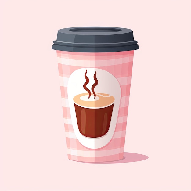 Tazza da caffè con coperchio Illustrazione vettoriale in stile piatto