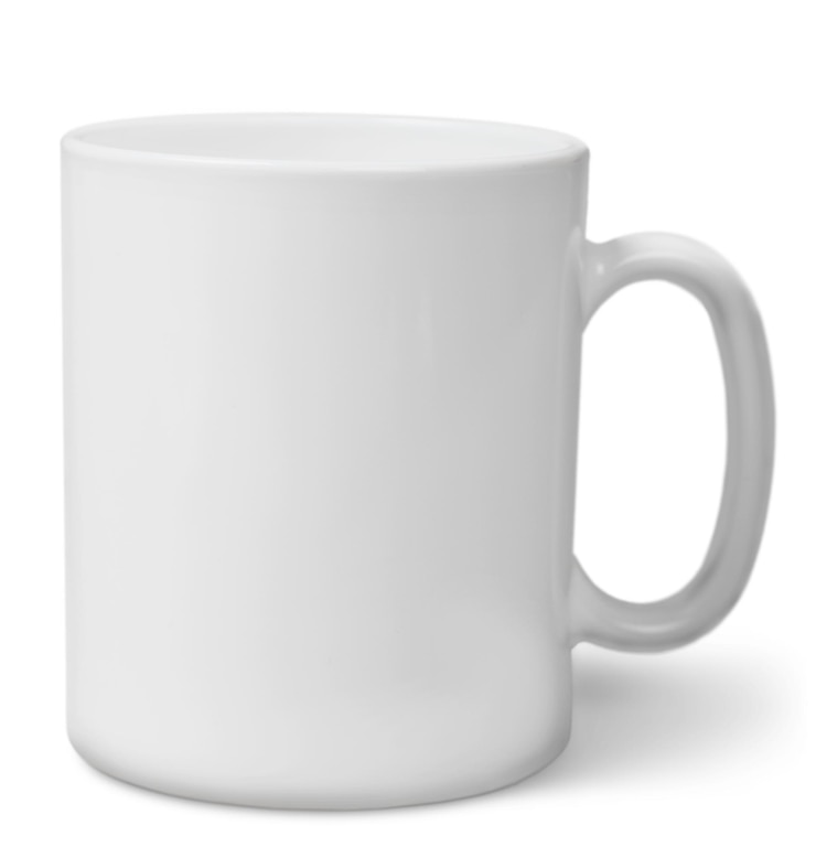 Foto tazza da caffè in ceramica bianca isolata su sfondo bianco.