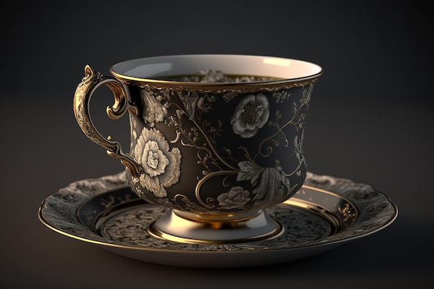 Tazza da tè bellissimo design trasparente ai generato art