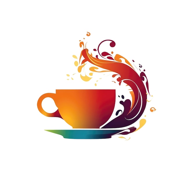 Tazza da tè con logo su sfondo trasparente isolato Png IA generativa