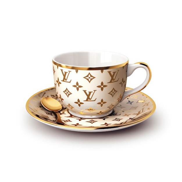 tazza da tè di lusso clipart colore di lusso realistico dettagliato