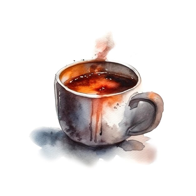 tazza di caffè autunno concetto di caffè acquerello caffè caffè stile acquerello vintage caffè st