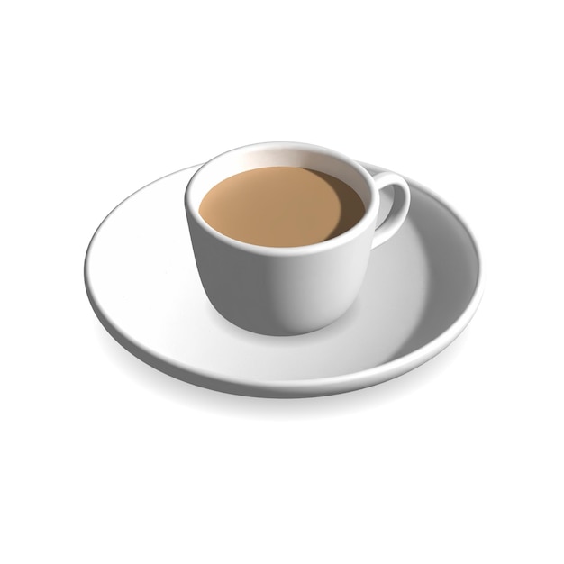 tazza di caffè bianca 3d