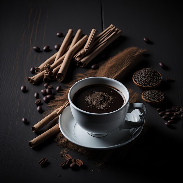 Tazza di caffè caldo generata da ai