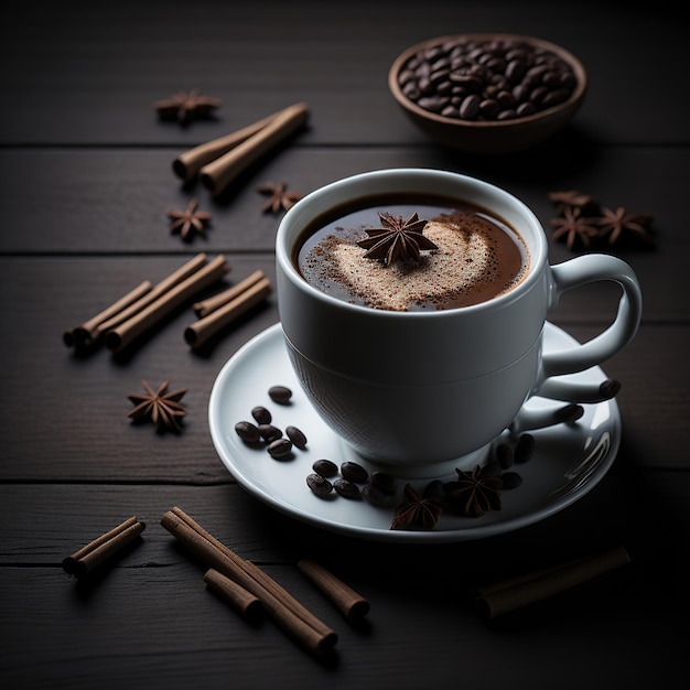 Tazza di caffè caldo generata da ai