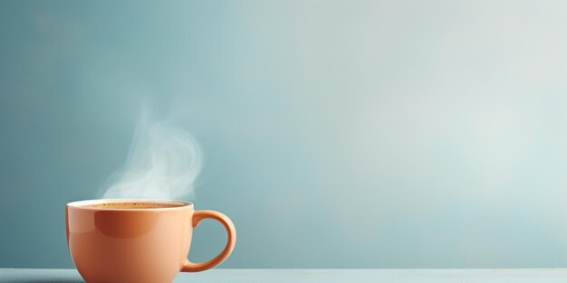 tazza di caffè caldo sfondo a tema minimalista con intelligenza artificiale generativa dello spazio di copia