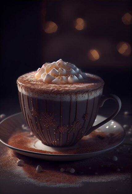 Tazza di caffè cappuccino caldo AI generativa