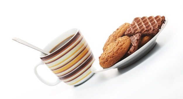 Tazza di caffè con biscotti