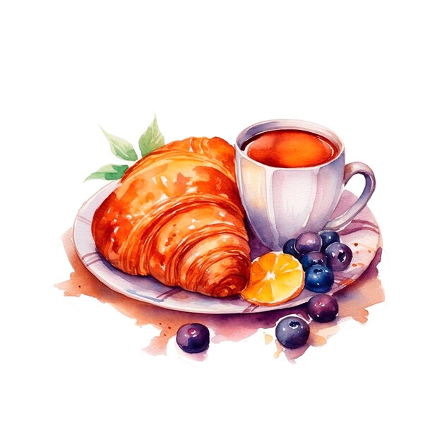 tazza di caffè con cioccolato tazza di cioccolato con croissant tazza di caffè con dessert caffè de