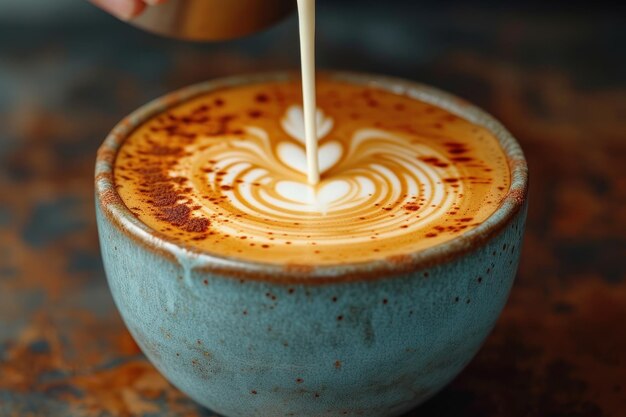 Tazza di caffè con latte arte