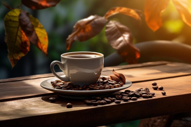 Tazza di caffè con latte su sfondo scuro Latte caldo o cappuccino preparato con latte su un tavolo di legno