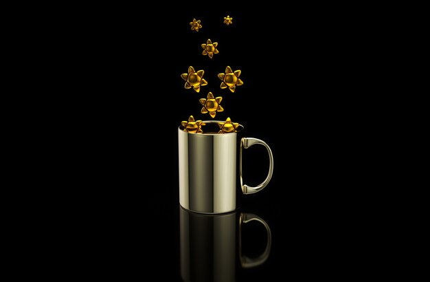 tazza di caffè con stelle