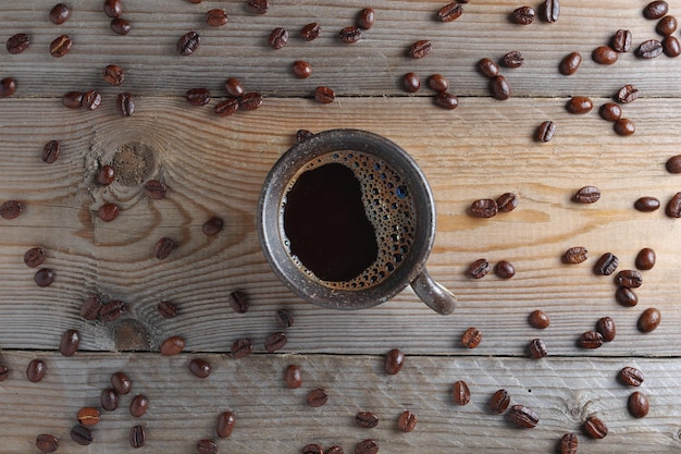 Tazza di caffè e fagioli