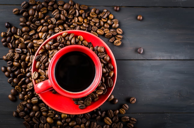 Tazza di caffè e fagioli