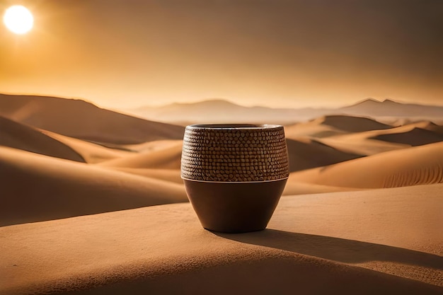 tazza di caffè in terra cotta nel deserto modelli africani caffè di commercio equo