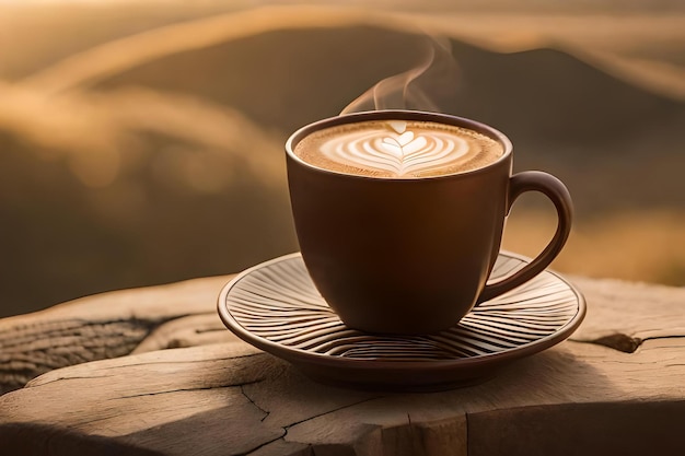 tazza di caffè in terra cotta nel deserto modelli africani caffè di commercio equo