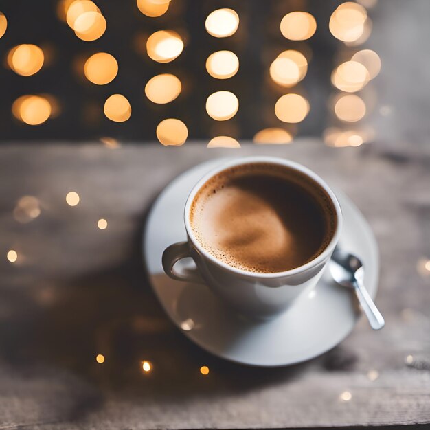 Tazza di caffè in una tazza di vetro