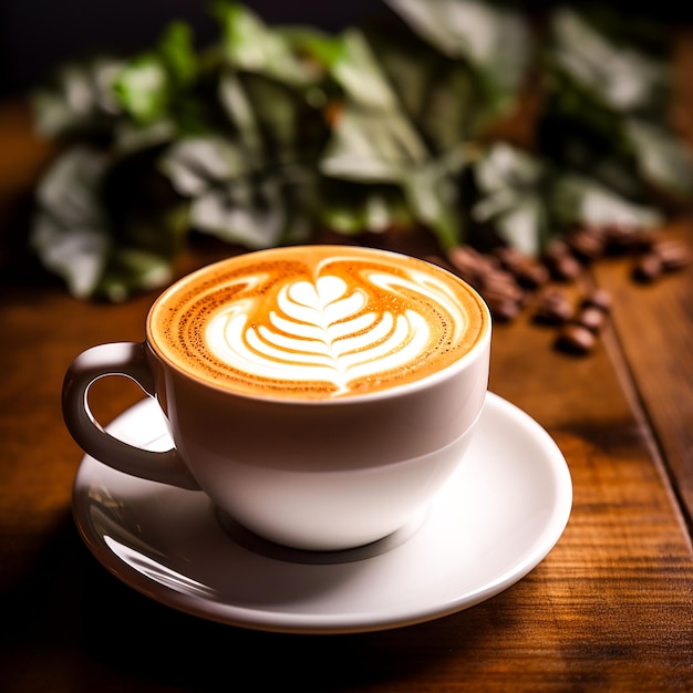 tazza di caffè latte generata da AI