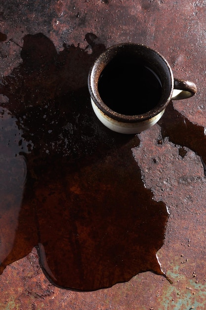 Tazza di caffè rovesciata