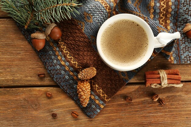 Tazza di caffè su un tovagliolo