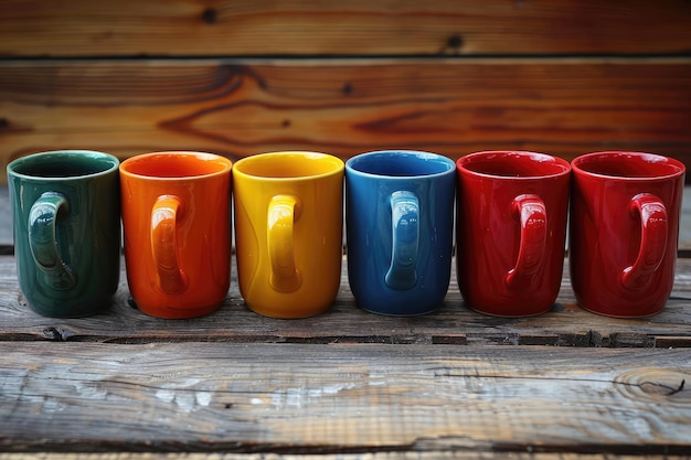 tazza di ceramica a disegni colorati fotografia professionale