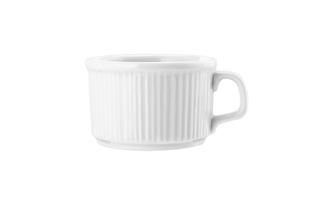 Tazza di salsa di ceramica vuota isolata su bianco