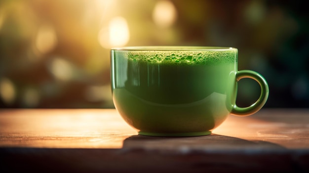 Tazza di tè verde sana AI generativa