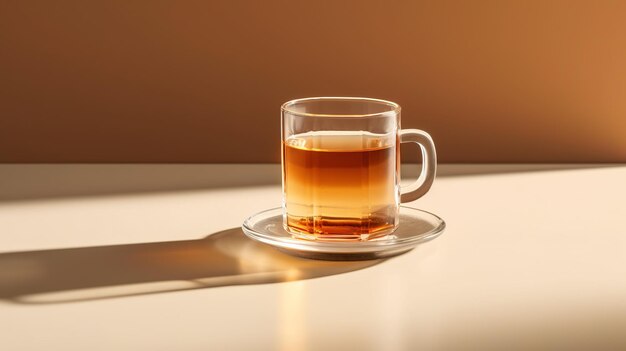 Tazza di vetro tavolino da tè ombra generativa ai