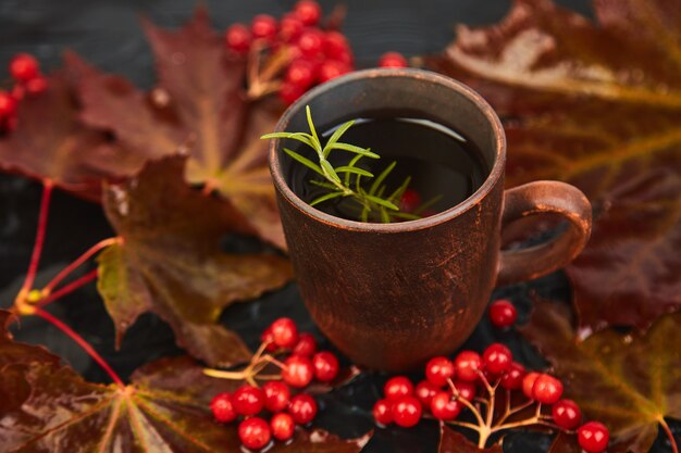 Tazza o tazza di tè caldo al viburno