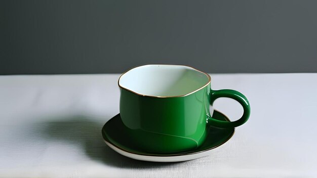 Tazza verde di modellazione 3d