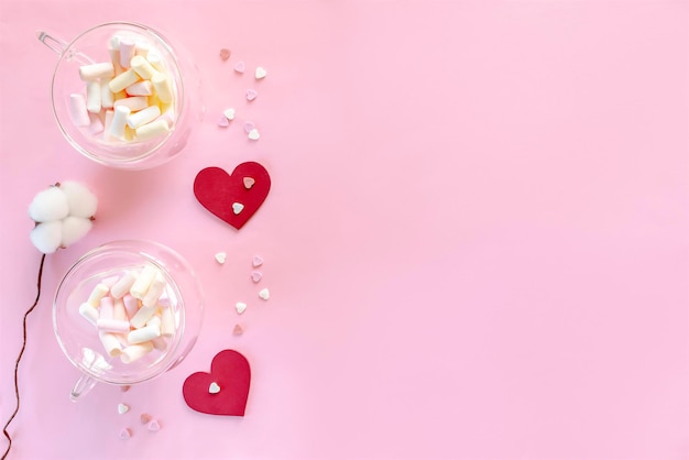 tazze di marshmallow cuori a forma di decori spruzzatori coloraticonfettidecorazione San Valentino festa della donna